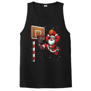 Santa Claus Basketball Player Christmas Snow PosiCharge Competitor Tank