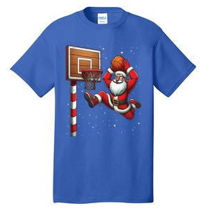 Santa Claus Basketball Player Christmas Snow Tall T-Shirt