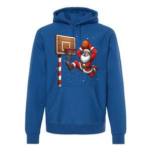 Santa Claus Basketball Player Christmas Snow Premium Hoodie