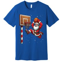 Santa Claus Basketball Player Christmas Snow Premium T-Shirt