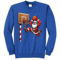 Santa Claus Basketball Player Christmas Snow Tall Sweatshirt