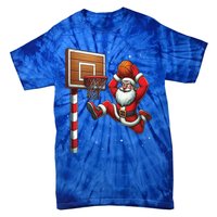 Santa Claus Basketball Player Christmas Snow Tie-Dye T-Shirt