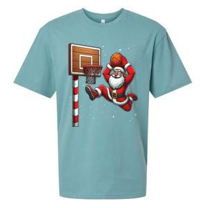 Santa Claus Basketball Player Christmas Snow Sueded Cloud Jersey T-Shirt