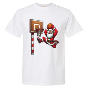 Santa Claus Basketball Player Christmas Snow Garment-Dyed Heavyweight T-Shirt