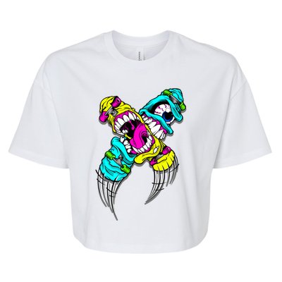 Skateboarding Comic Book Cartoon Skateboard Gift Bella+Canvas Jersey Crop Tee