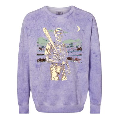 Spooky Creepy Baseball Skeleton Halloween Boy Colorblast Crewneck Sweatshirt