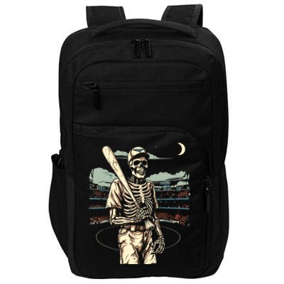 Spooky Creepy Baseball Skeleton Halloween Boy Impact Tech Backpack