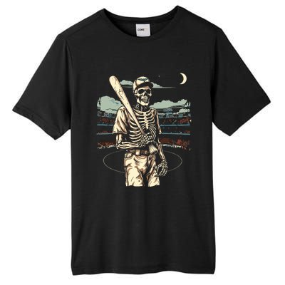 Spooky Creepy Baseball Skeleton Halloween Boy Tall Fusion ChromaSoft Performance T-Shirt