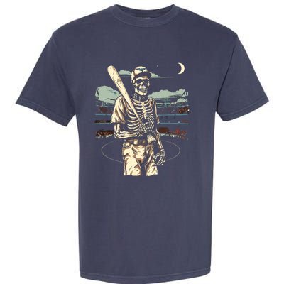 Spooky Creepy Baseball Skeleton Halloween Boy Garment-Dyed Heavyweight T-Shirt