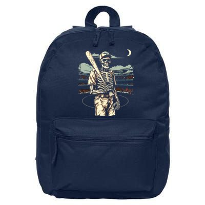 Spooky Creepy Baseball Skeleton Halloween Boy 16 in Basic Backpack