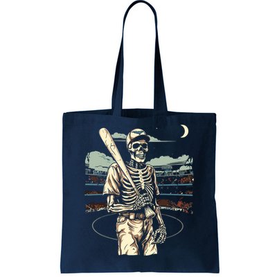 Spooky Creepy Baseball Skeleton Halloween Boy Tote Bag