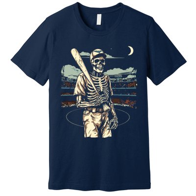 Spooky Creepy Baseball Skeleton Halloween Boy Premium T-Shirt