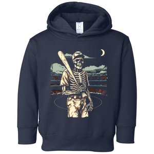 Spooky Creepy Baseball Skeleton Halloween Boy Toddler Hoodie