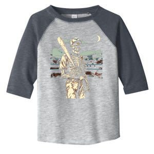 Spooky Creepy Baseball Skeleton Halloween Boy Toddler Fine Jersey T-Shirt