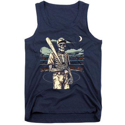 Spooky Creepy Baseball Skeleton Halloween Boy Tank Top