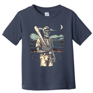 Spooky Creepy Baseball Skeleton Halloween Boy Toddler T-Shirt