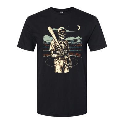 Spooky Creepy Baseball Skeleton Halloween Boy Softstyle CVC T-Shirt