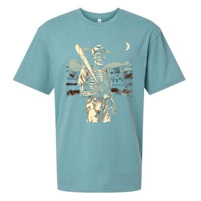 Spooky Creepy Baseball Skeleton Halloween Boy Sueded Cloud Jersey T-Shirt