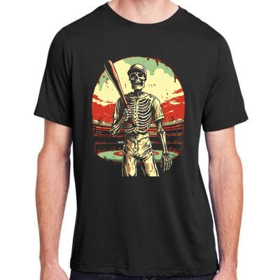 Spooky Creepy Baseball Skeleton Halloween Boy Adult ChromaSoft Performance T-Shirt