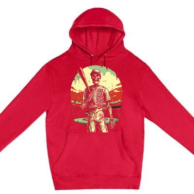 Spooky Creepy Baseball Skeleton Halloween Boy Premium Pullover Hoodie