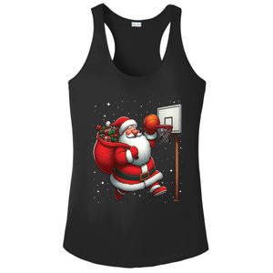 Santa Claus Basketball Player Christmas Snow Gift Ladies PosiCharge Competitor Racerback Tank