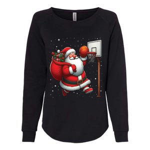 Santa Claus Basketball Player Christmas Snow Gift Womens California Wash Sweatshirt