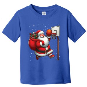 Santa Claus Basketball Player Christmas Snow Gift Toddler T-Shirt