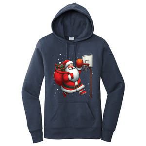 Santa Claus Basketball Player Christmas Snow Gift Women's Pullover Hoodie