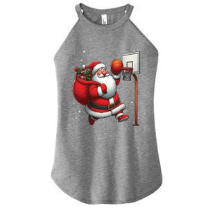 Santa Claus Basketball Player Christmas Snow Gift Women's Perfect Tri Rocker Tank