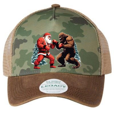 Santa Claus Boxing Bigfoot Sasquatch Christmas Legacy Tie Dye Trucker Hat