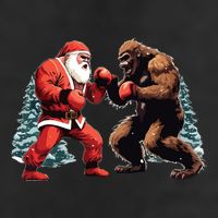 Santa Claus Boxing Bigfoot Sasquatch Christmas 11oz C Handle Ceramic Mug