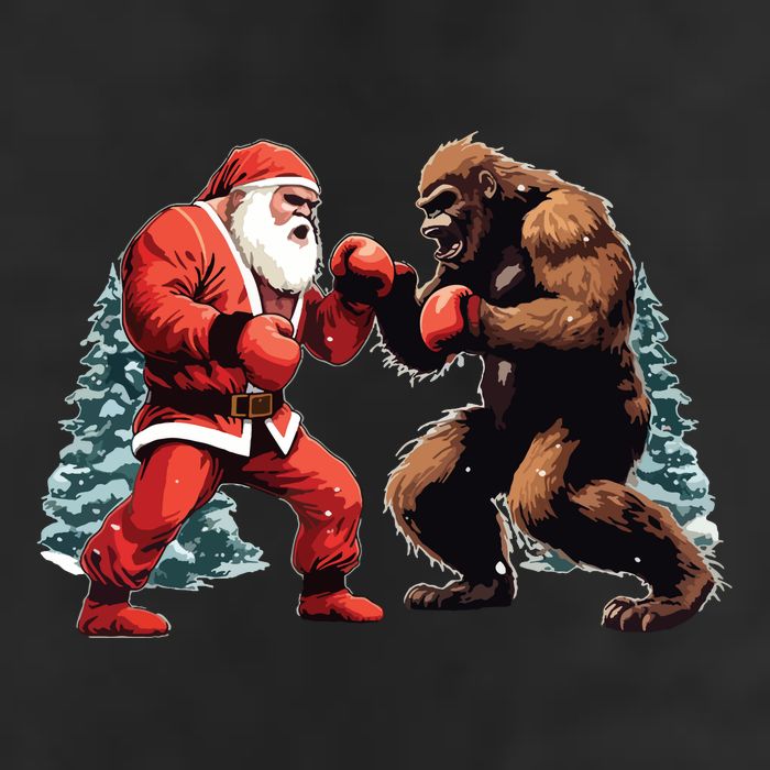 Santa Claus Boxing Bigfoot Sasquatch Christmas 11oz C Handle Ceramic Mug