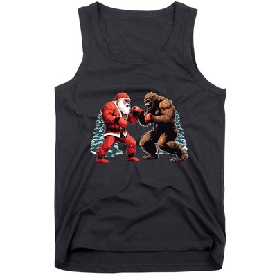 Santa Claus Boxing Bigfoot Sasquatch Christmas Tank Top