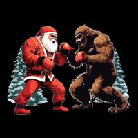 Santa Claus Boxing Bigfoot Sasquatch Christmas Zip Tote Bag
