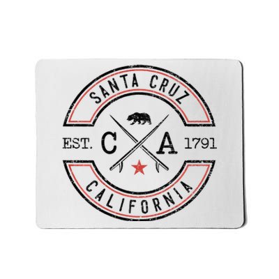 Santa Cruz Beach California Ca Retro Surfer Mousepad