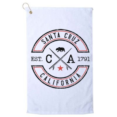 Santa Cruz Beach California Ca Retro Surfer Platinum Collection Golf Towel