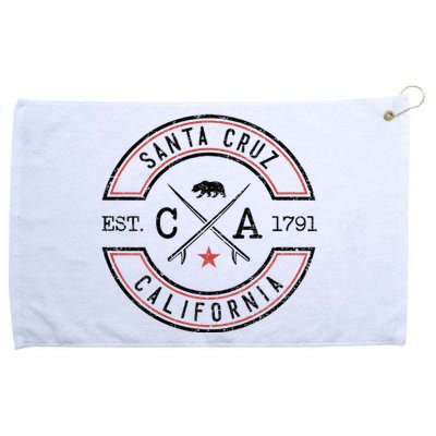 Santa Cruz Beach California Ca Retro Surfer Grommeted Golf Towel