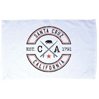 Santa Cruz Beach California Ca Retro Surfer Microfiber Hand Towel