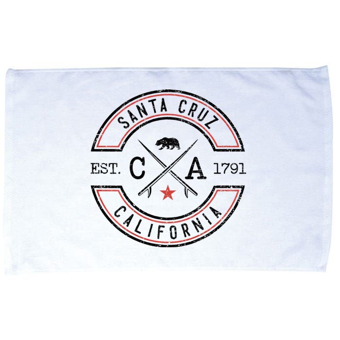 Santa Cruz Beach California Ca Retro Surfer Microfiber Hand Towel