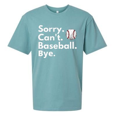 Sorry Cant Baseball Bye Funny Baseball Lover Sueded Cloud Jersey T-Shirt