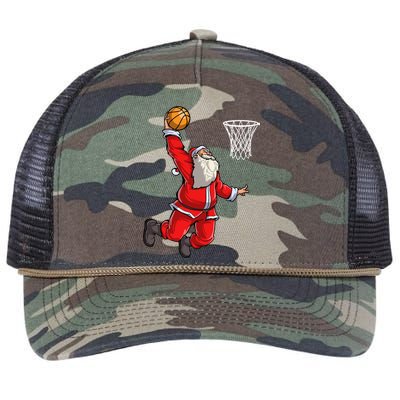 Santa Claus Basketball Superstar Christmas Family Pajamas Gift Retro Rope Trucker Hat Cap