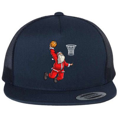 Santa Claus Basketball Superstar Christmas Family Pajamas Gift Flat Bill Trucker Hat