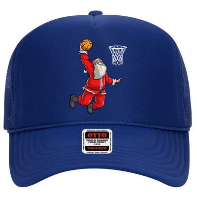 Santa Claus Basketball Superstar Christmas Family Pajamas Gift High Crown Mesh Back Trucker Hat