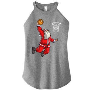 Santa Claus Basketball Superstar Christmas Family Pajamas Gift Women's Perfect Tri Rocker Tank