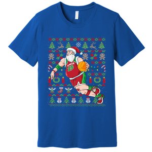 Santa Claus Basketball Ugly Christmas Gift Premium T-Shirt