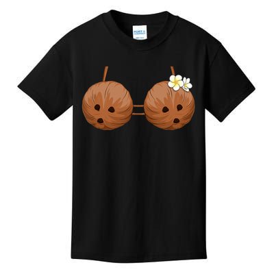 Summer Coconut Bra Halloween Costume Hawaii Aloha Beach Kids T-Shirt