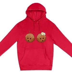 Summer Coconut Bra Halloween Costume Hawaii Aloha Beach Premium Pullover Hoodie