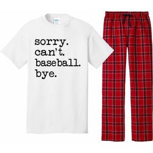 Sorry Cant Baseball Bye Raglan Baseball Tee Pajama Set