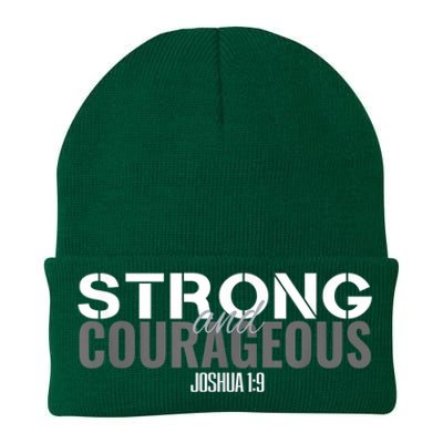 Strong & Courageous Bible Verse For Women Men Christian Knit Cap Winter Beanie