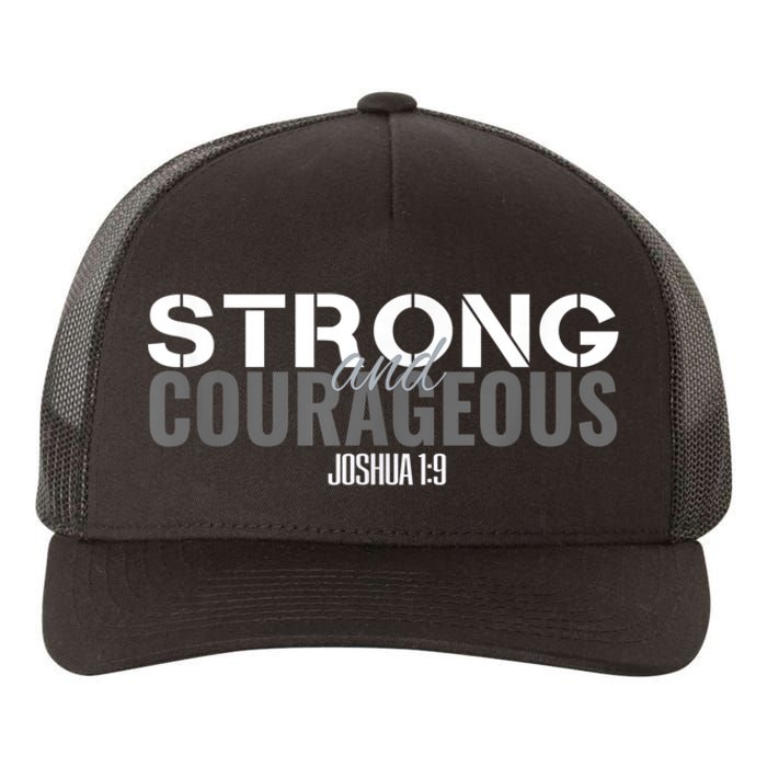 Strong & Courageous Bible Verse For Women Men Christian Yupoong Adult 5-Panel Trucker Hat